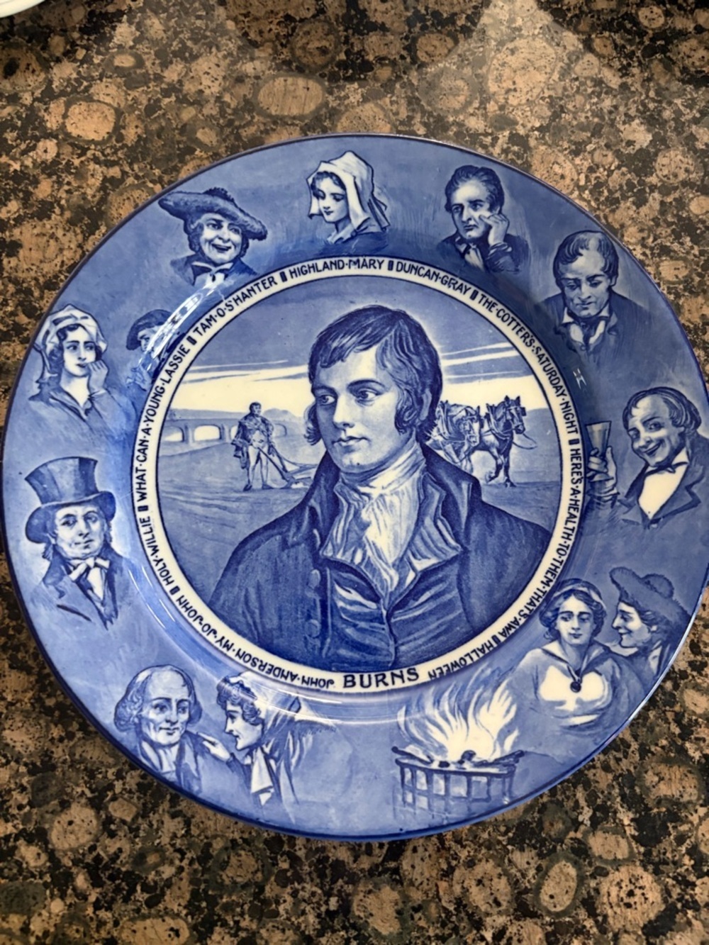 Royal Doulton White Porcelain Piece with Blue Flecks